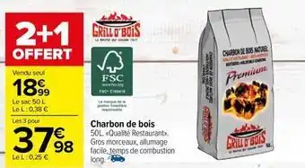 Carrefour Charbon de bois offre