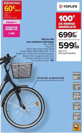 Carrefour Vélo électrique offre