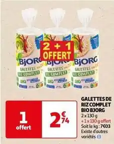Auchan Bjorg - galettes de riz complet bio offre