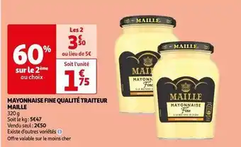 Auchan Maille - mayonnaise fine qualite traiteur offre