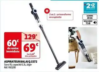 Auchan Qilive - aspirateur balai q.5372 offre