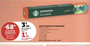 Super U CAFE STARBUCKS BY NESPRESSO offre