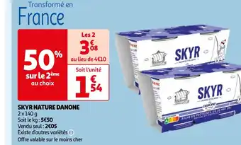 Auchan SKYR NATURE DANONE 2x140 g offre