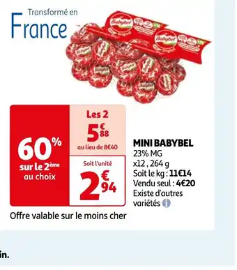 Auchan MINI BABYBEL 23% MG offre
