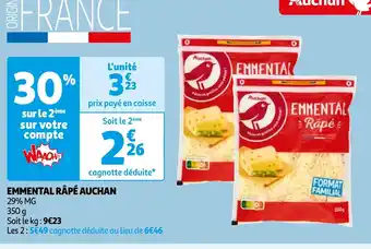 Auchan EMMENTAL RÂPÉ AUCHAN offre