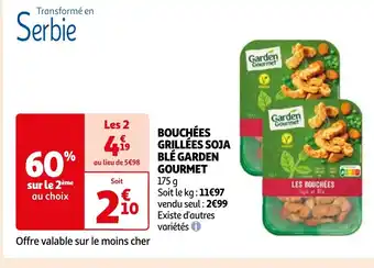 Auchan BOUCHÉES GRILLÉES SOJA BLÉ GARDEN GOURMET offre