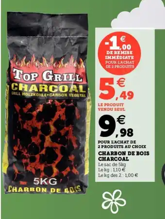 Hyper U CHARBON DE BOIS CHARCOAL offre