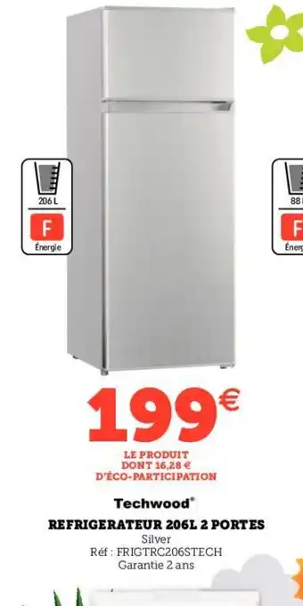 Hyper U REFRIGERATEUR 206L 2 PORTES offre