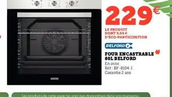 Hyper U FOUR ENCASTRABLE 80L BELFORD offre