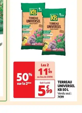 Auchan TERREAU UNIVERSEL KB 50 L offre