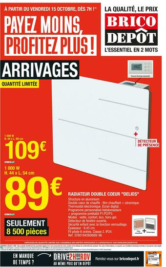 Brico Dépôt Radiateur double coeur "delios" offre