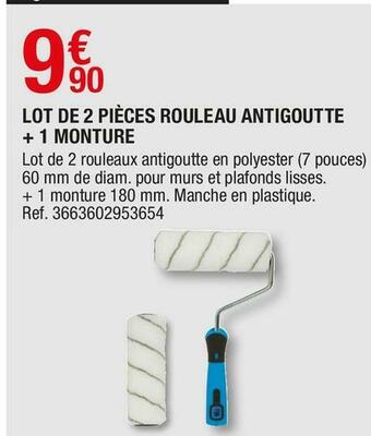 Brico Dépôt Lot de 2 pièces rouleau antigoutte + 1 monture offre
