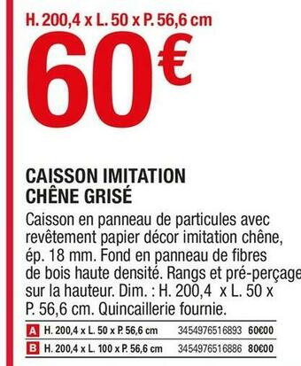 Brico Dépôt Caisson imitation chêne grisé offre