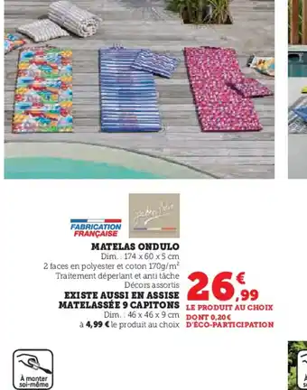 Hyper U MATELAS ONDULO offre