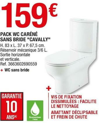 Brico Dépôt Pack wc caréné sans bride "cavally" offre