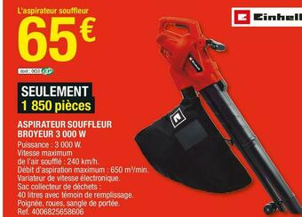 Brico Dépôt Aspirateur souffleur broyeur 3 000 w offre