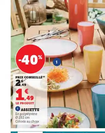 Hyper U ASSIETTE offre