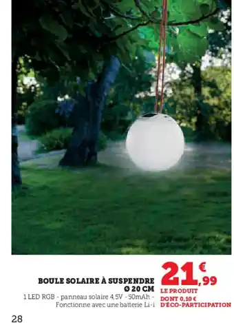 BOULE SOLAIRE Ă SUSPENDRE