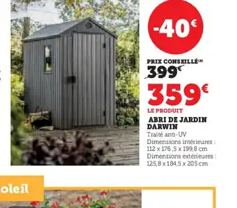 Hyper U ABRI DE JARDIN DARWIN offre