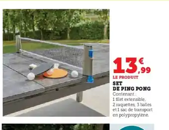 Hyper U LE PRODUIT SET DE PING PONG offre