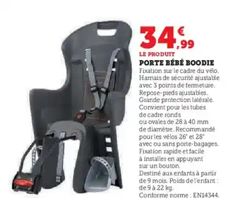 Hyper U PORTE BÉBÉ BOODIE offre