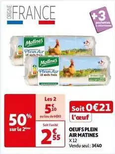 Auchan Matines - oeufs plein air offre