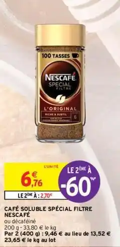 Intermarché Express Nescafé - café soluble spécial filtre offre