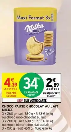 Intermarché Express Milka - choco pause chocolat au lait offre