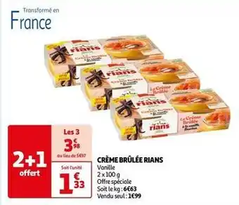 Auchan Rians - crème brûlée offre