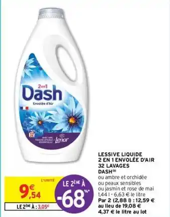 Intermarché Express Dash - lessive liquide 2 en 1 envolée dair offre