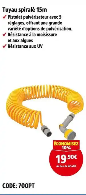 Tuyau spiralé 15m