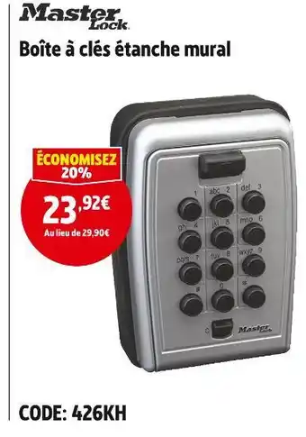 Screwfix Master Lock Boîte à clés étanche mural offre