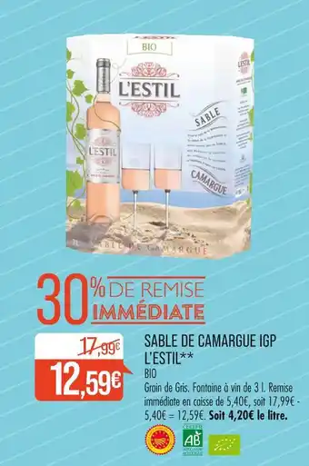 Match L’ESTIL SABLE DE CAMARGUE IGP offre