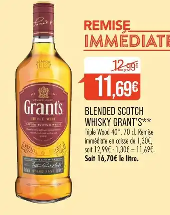 Match GRANT’S BLENDED SCOTCH WHISKY offre