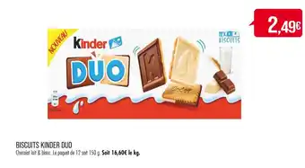 Match KINDER DUO BISCUITS offre