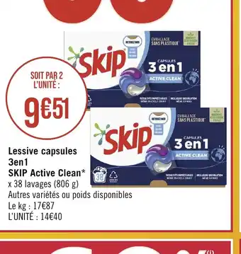 Géant Casino Lessive capsules 3en1 offre