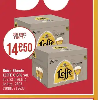 Géant Casino Bière Blonde LEFFE 6,6% vol. offre