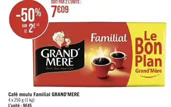 Géant Casino Café moulu Familial GRAND'MERE offre