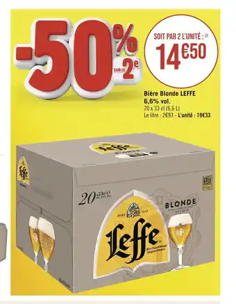 Géant Casino Bière Blonde LEFFE 6,6% vol. offre