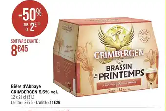 Géant Casino Bière d'Abbaye GRIMBERGEN 5.5% vol. offre