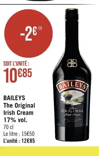 Géant Casino BAILEYS The Original Irish Cream 17% vol. offre