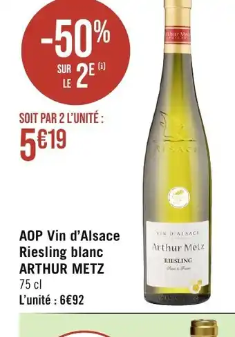 Géant Casino AOP Vin d'Alsace Riesling blanc offre