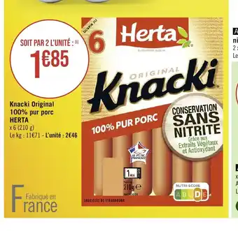 Géant Casino Knacki Original 100% pur porc HERTA offre