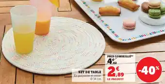 U Express SET DE TABLE offre