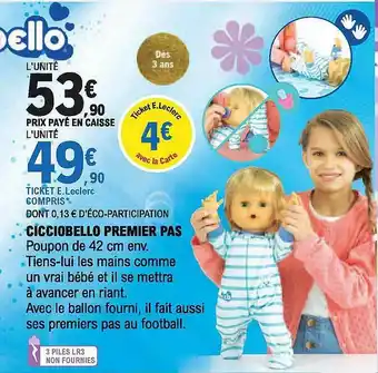 E.Leclerc Cicciobello Premier Pas offre