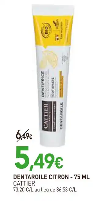 naturéO CATTIER DENTARGILE CITRON offre