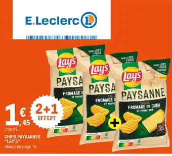 E.Leclerc CHIPS PAYSANNES "LAY'S" offre