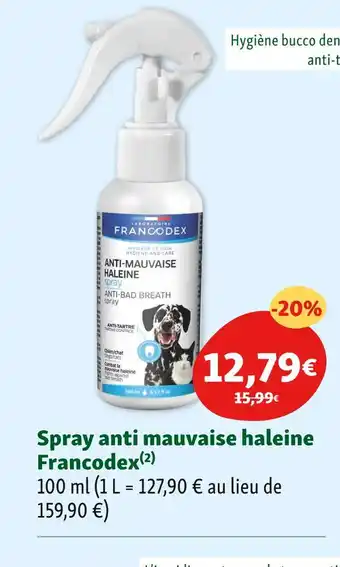 Maxi Zoo Francodex Spray anti mauvaise haleine(2) offre