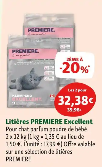 Maxi Zoo PREMIERE Litières Excellent offre