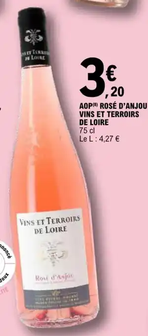 E.Leclerc AOP (8) ROSÉ D'ANJOU VINS ET TERROIRS DE LOIRE 75 cl offre